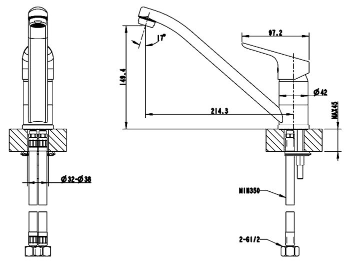 Смеситель Bravat Drop F74898C-2 хром купить,NaN