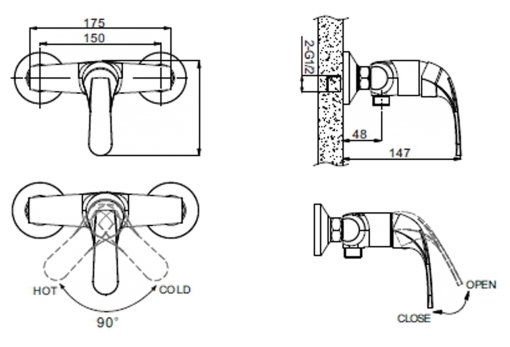 Смеситель Bravat F9135188CP-01-RUS хром купить,NaN