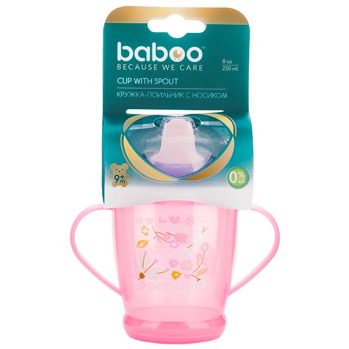 Поильник Baboo Flora 250 мл розовый купить,NaN