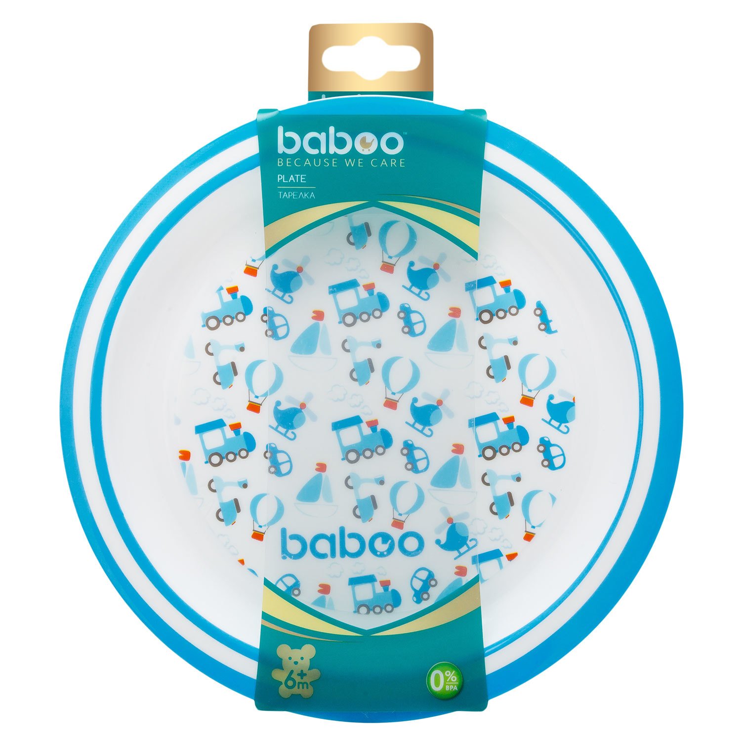 Тарелка Baboo Tansport 6 м+ 9-019 белая купить,NaN