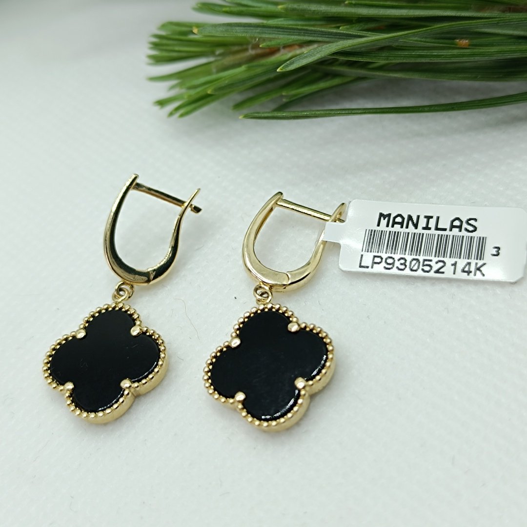 Серьги MANILAS GOLD Diana diamond вес 4.59 г золото, оникс купить,NaN