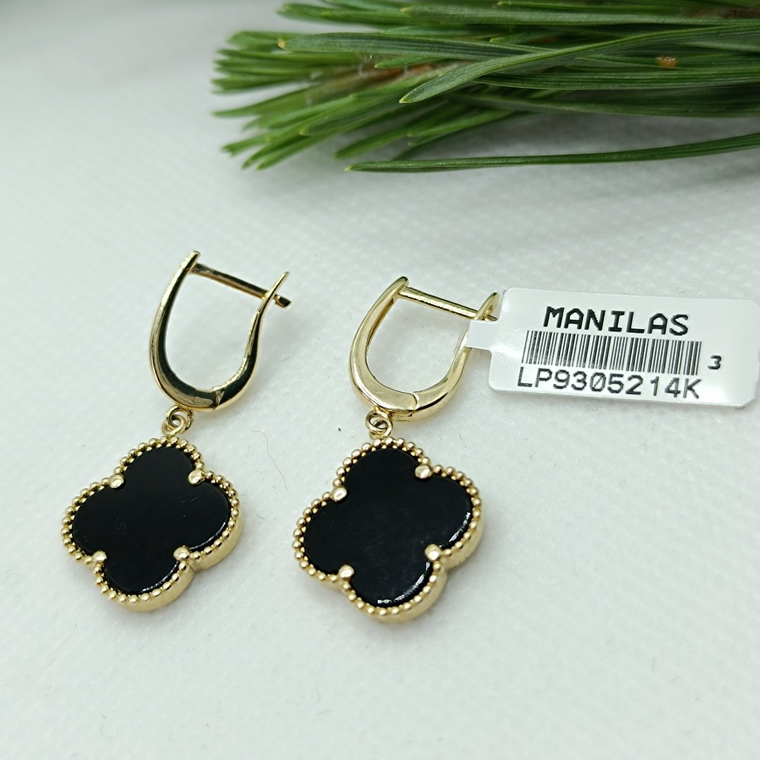 Серьги MANILAS GOLD Diana diamond вес 4.59 г золото, оникс купить,NaN