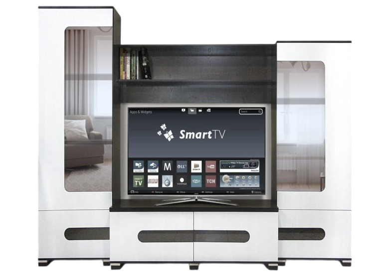 Комбинация для TV Elegant Индиана 218x42.4x290см бело-серый купить,NaN