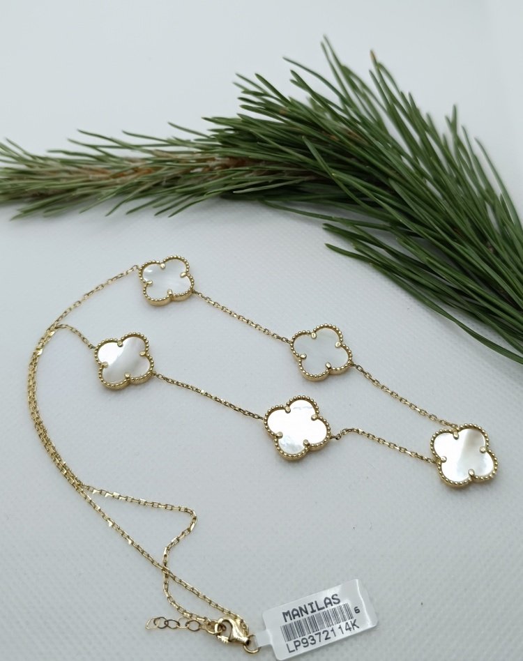 Колье MANILAS GOLD Diana Diamond длина 45 см вес 10.63 г золото, перламутр купить,NaN