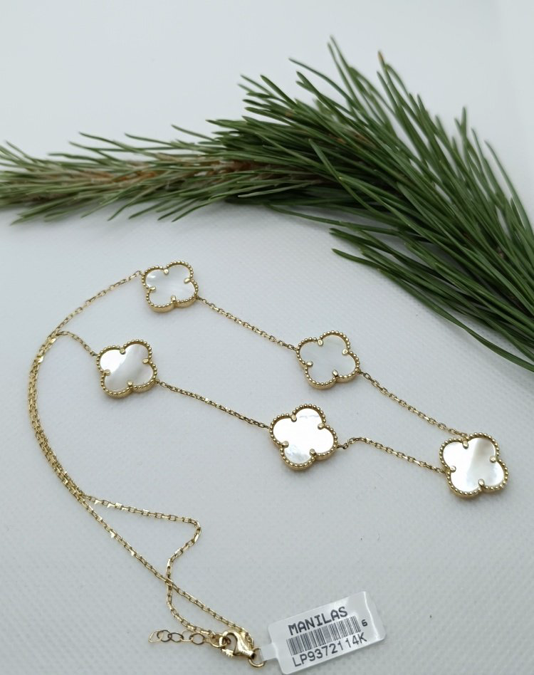 Колье MANILAS GOLD Diana Diamond длина 45 см вес 10.63 г золото, перламутр купить,NaN