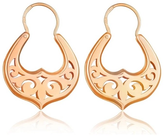 Серьги Diamond 370743 вес 3 г золото, без вставок купить,NaN