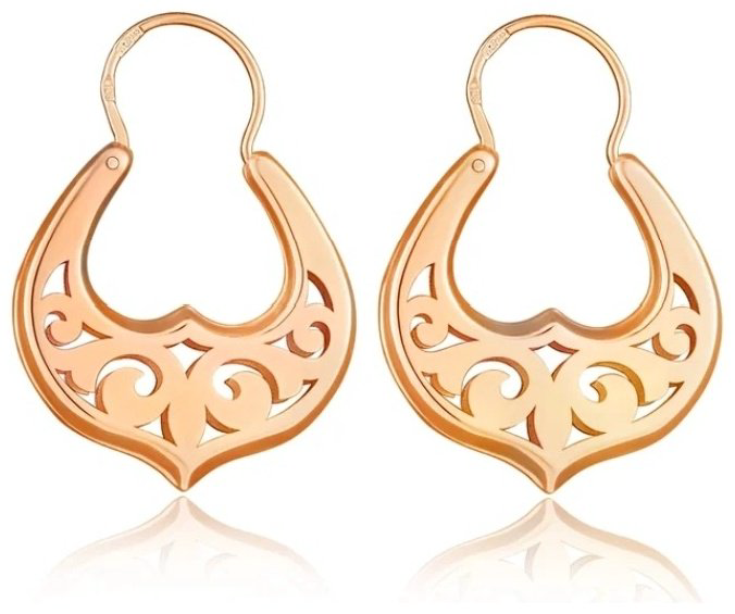 Серьги Diamond 370743 вес 3 г золото, без вставок купить,NaN