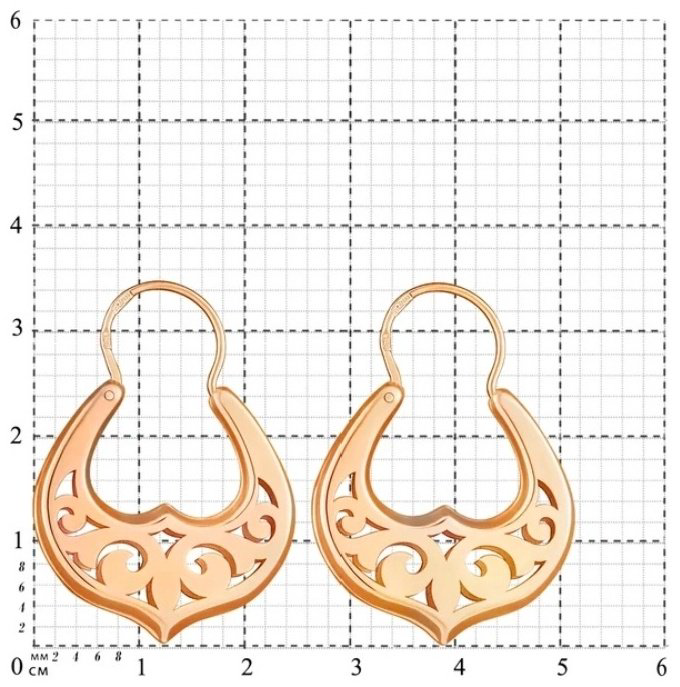 Серьги Diamond 370743 вес 3 г золото, без вставок купить,NaN