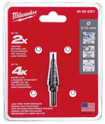 Сверло Milwaukee ступенчатое 48899301 4 мм 1 шт купить,0