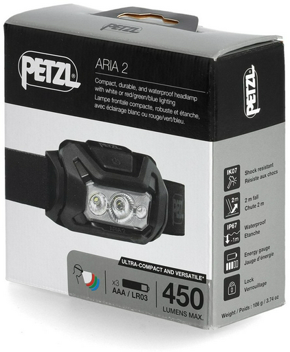 Фонарь Petzl Headlamp ARIA 2 RGB E070BA00 налобный черный