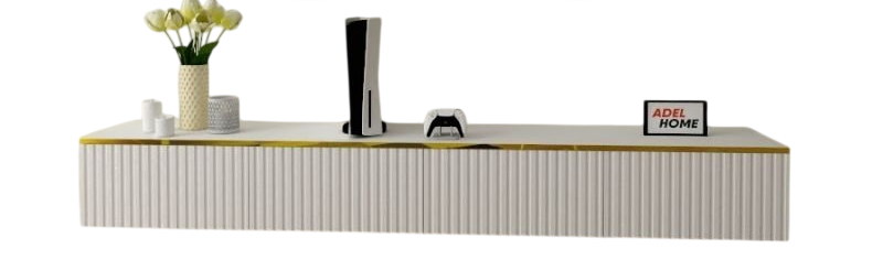 ТВ-тумба Adel Home Барбара AH0382 200x30x35см белый-золотой купить,NaN