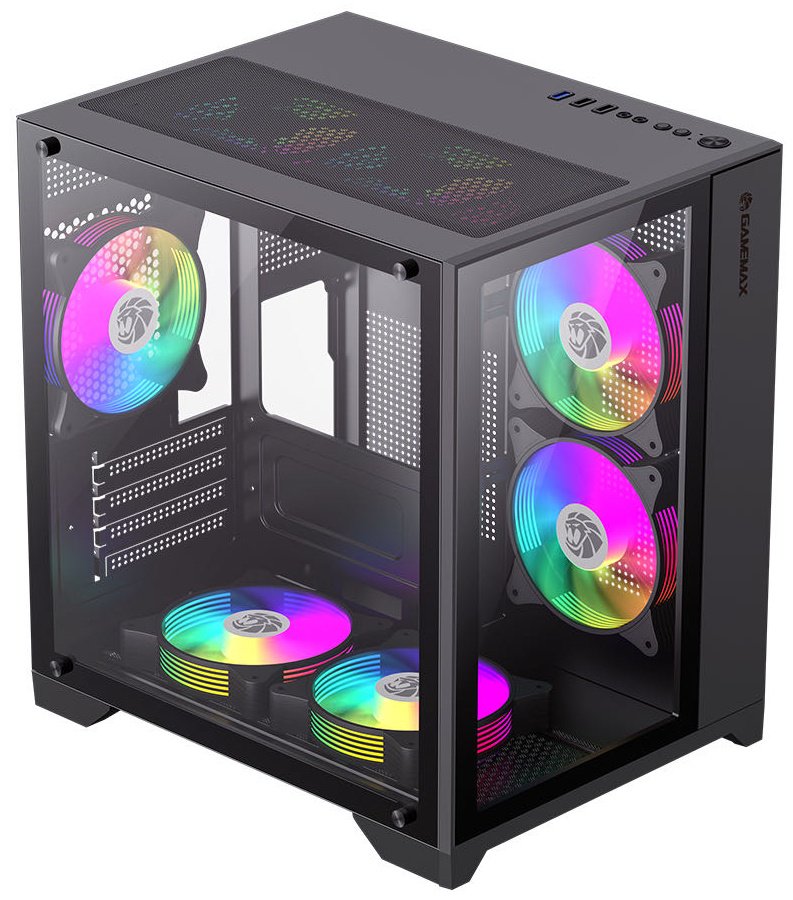 Корпус Game Max Gamemax Infinity Mini 7 ARGB Fans + Controller Black без Б/П черный