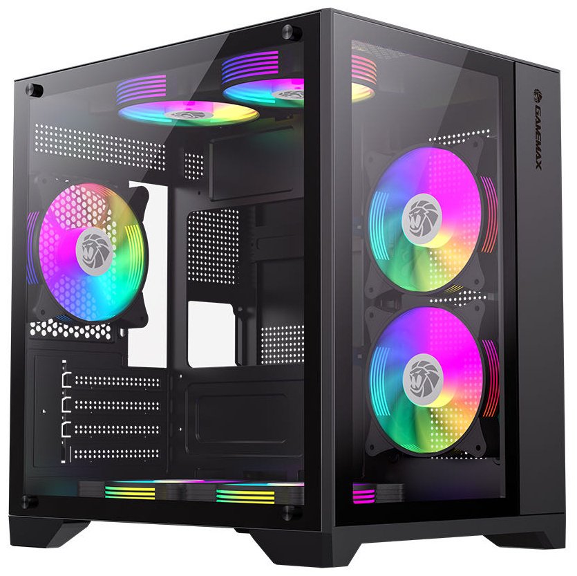 Корпус Game Max Gamemax Infinity Mini 7 ARGB Fans + Controller Black без Б/П черный