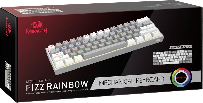 Клавиатура Redragon Fizz K617-R белый купить,NaN