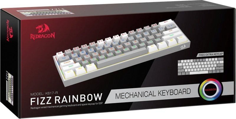 Клавиатура Redragon Fizz K617-R белый купить,NaN