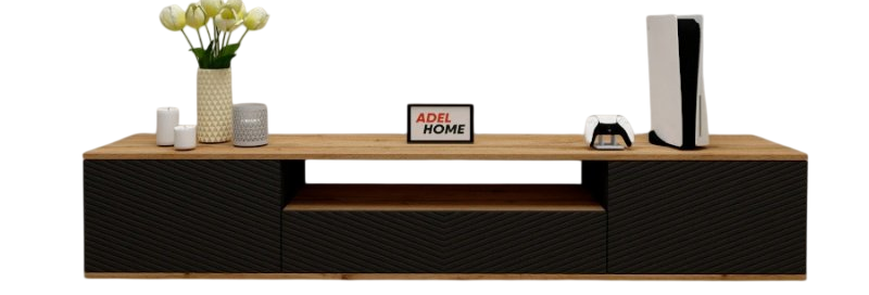 ТВ-тумба Adel Home Банш AH0698 200x35x35см черный купить,NaN