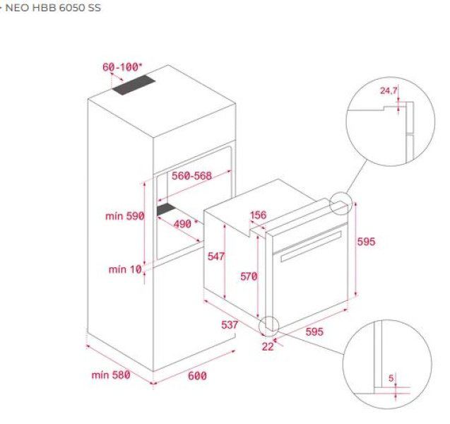 Духовой шкаф TEKA HBB 6050 SS черно-серебристый купить,273882