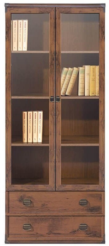 Шкаф-витрина Гербор Индиана JWIT 2D2S 80x40x195.5см коричневый купить,NaN
