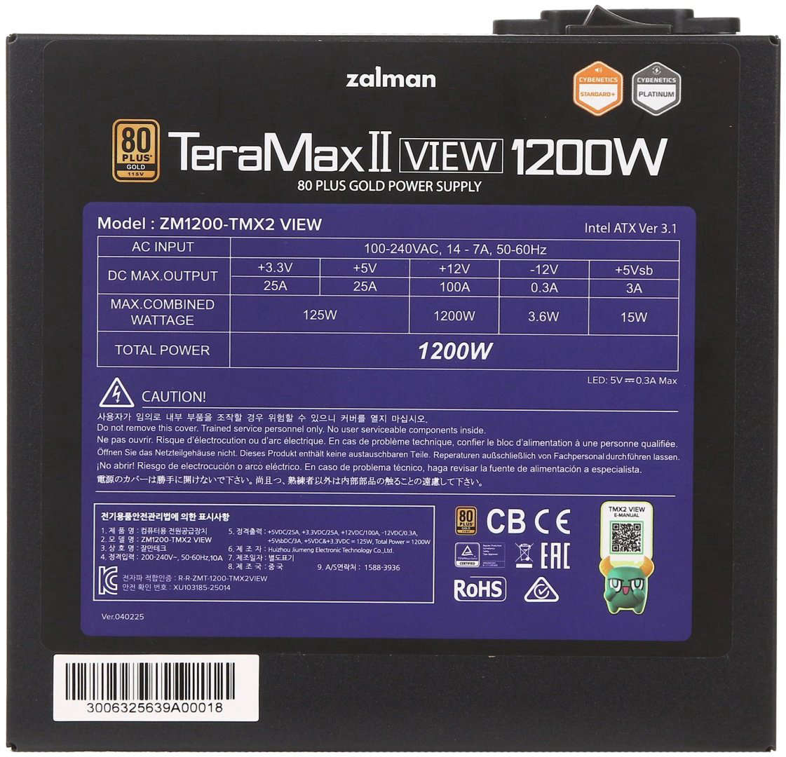 Блок питания Zalman ZM1200-TMX2 VIEW 1200 Вт купить,NaN