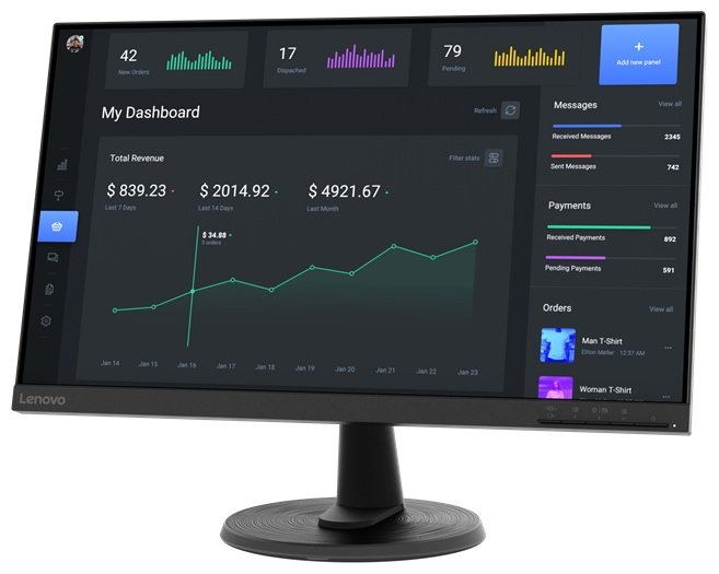 Монитор 23.8" Lenovo 63DCKAT6EU черный купить,57440