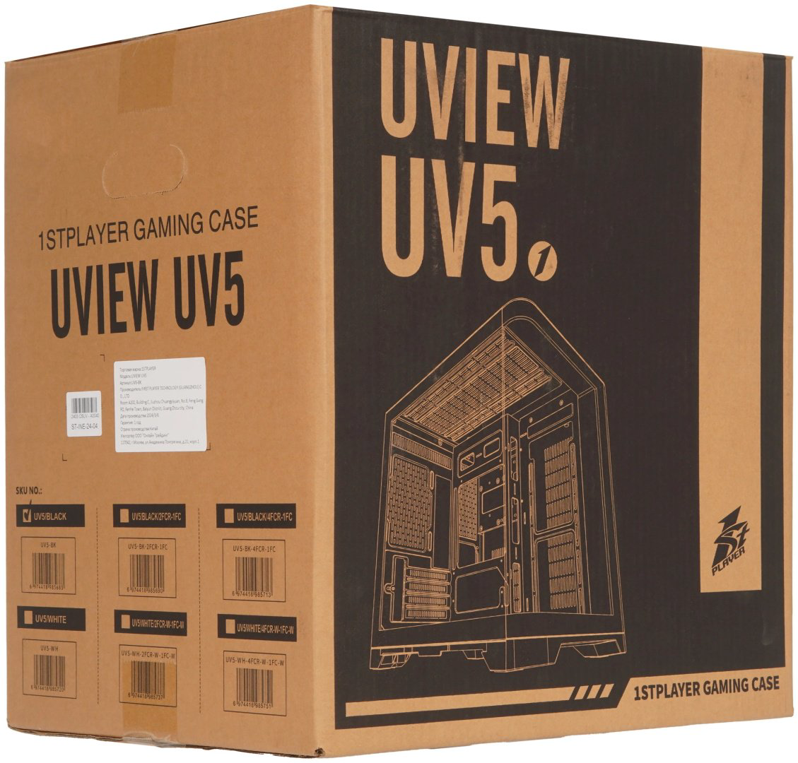 Корпус 1STPLAYER UVIEW UV5 (UV5-BK-2FC7R-1FC7) черный купить,33490