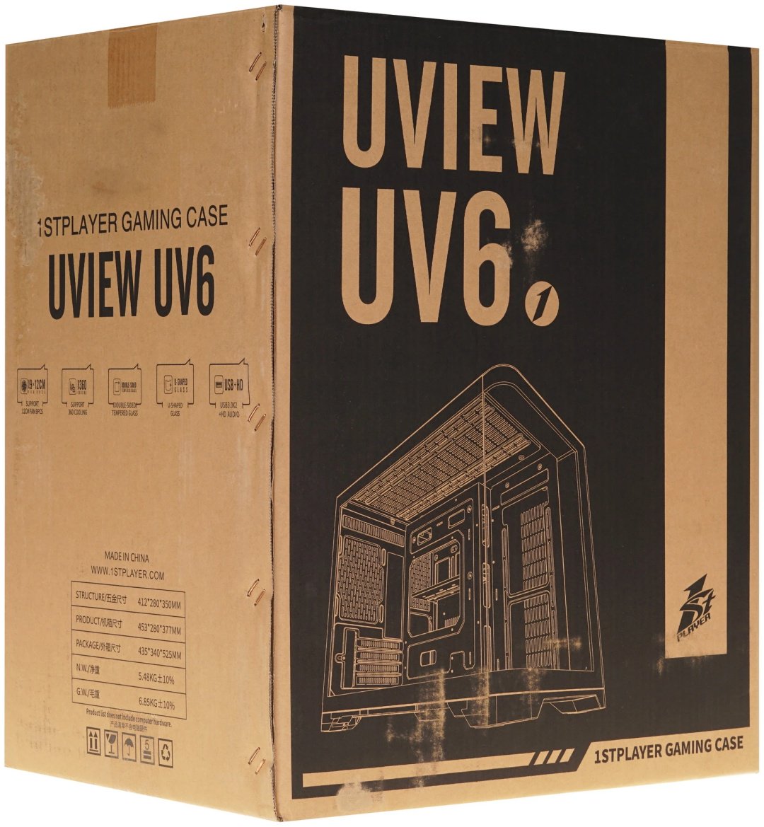 Корпус 1STPLAYER UVIEW UV6 (UV6-BK-2FC7R-1FC7) черный - ForteMarket Корпус 1STPLAYER UVIEW UV6 (UV6-BK-2FC7R-1FC7) черный купить,35490