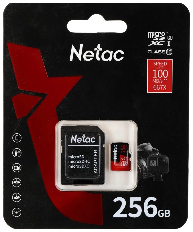 Карта памяти Netac P500 Extreme Pro NT02P500PRO-256G-R 256 Гб купить,NaN