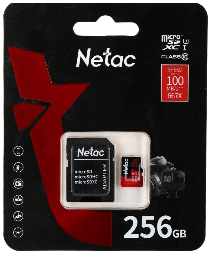 Карта памяти Netac P500 Extreme Pro NT02P500PRO-256G-R 256 Гб купить,NaN