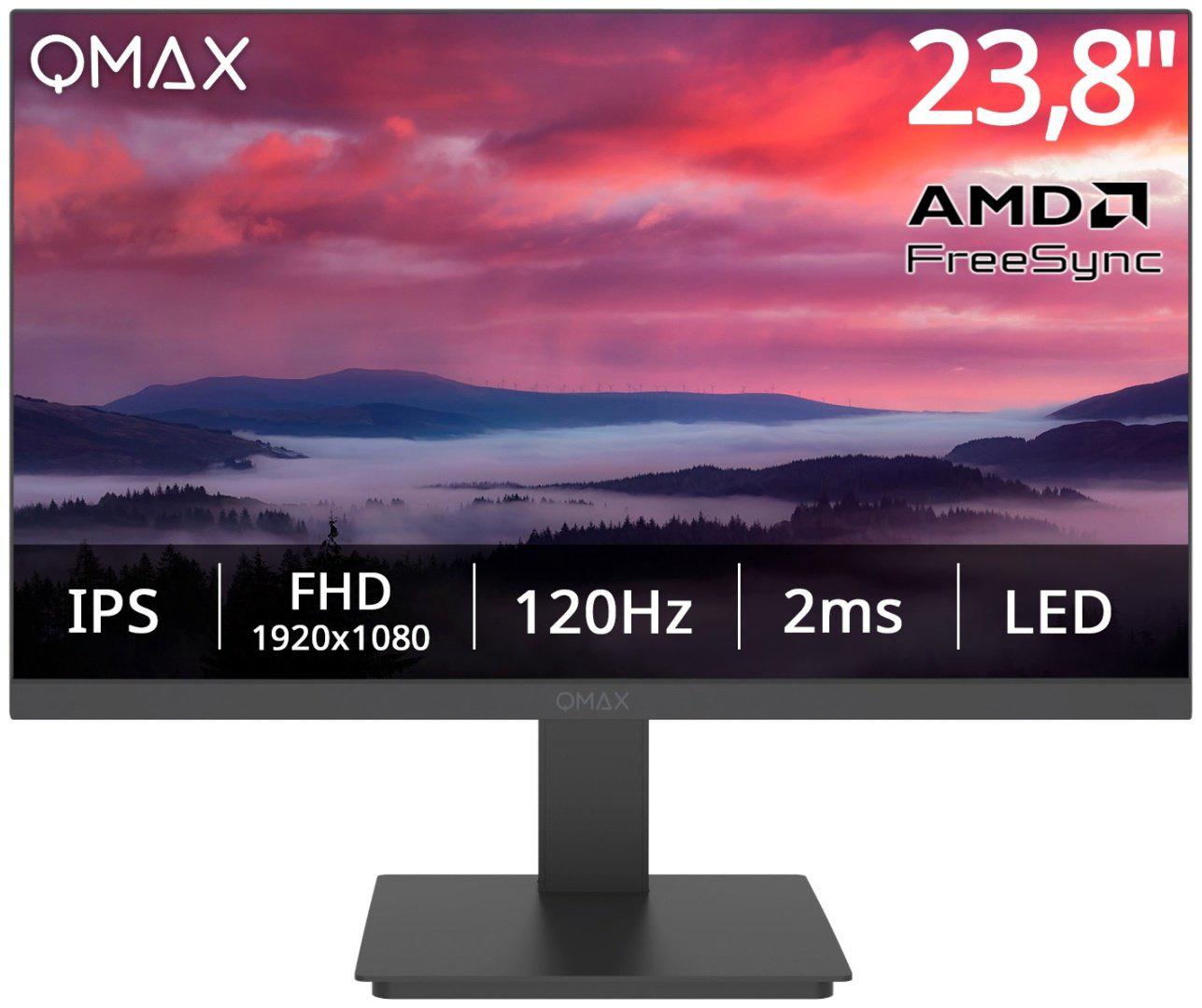 Монитор 23.8" Qmax 24UM50HDMP черный купить,60525