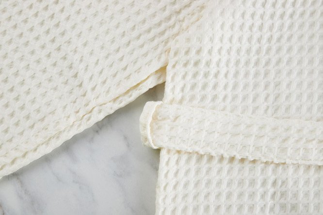 Вафельный халат COTTON айвори