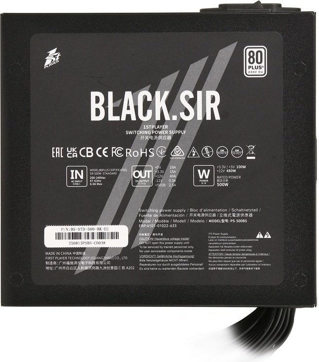 Блок питания 1STPLAYER PS-500BS PS-500BS-BK-EU 500 Вт
