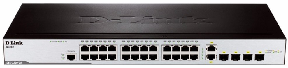 D-Link DES-3200-28/C1A черный купить,NaN