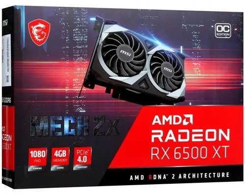 Видеокарта MSI Radeon RX 6500 XT MECH 2X OC 4 ГБ купить,NaN