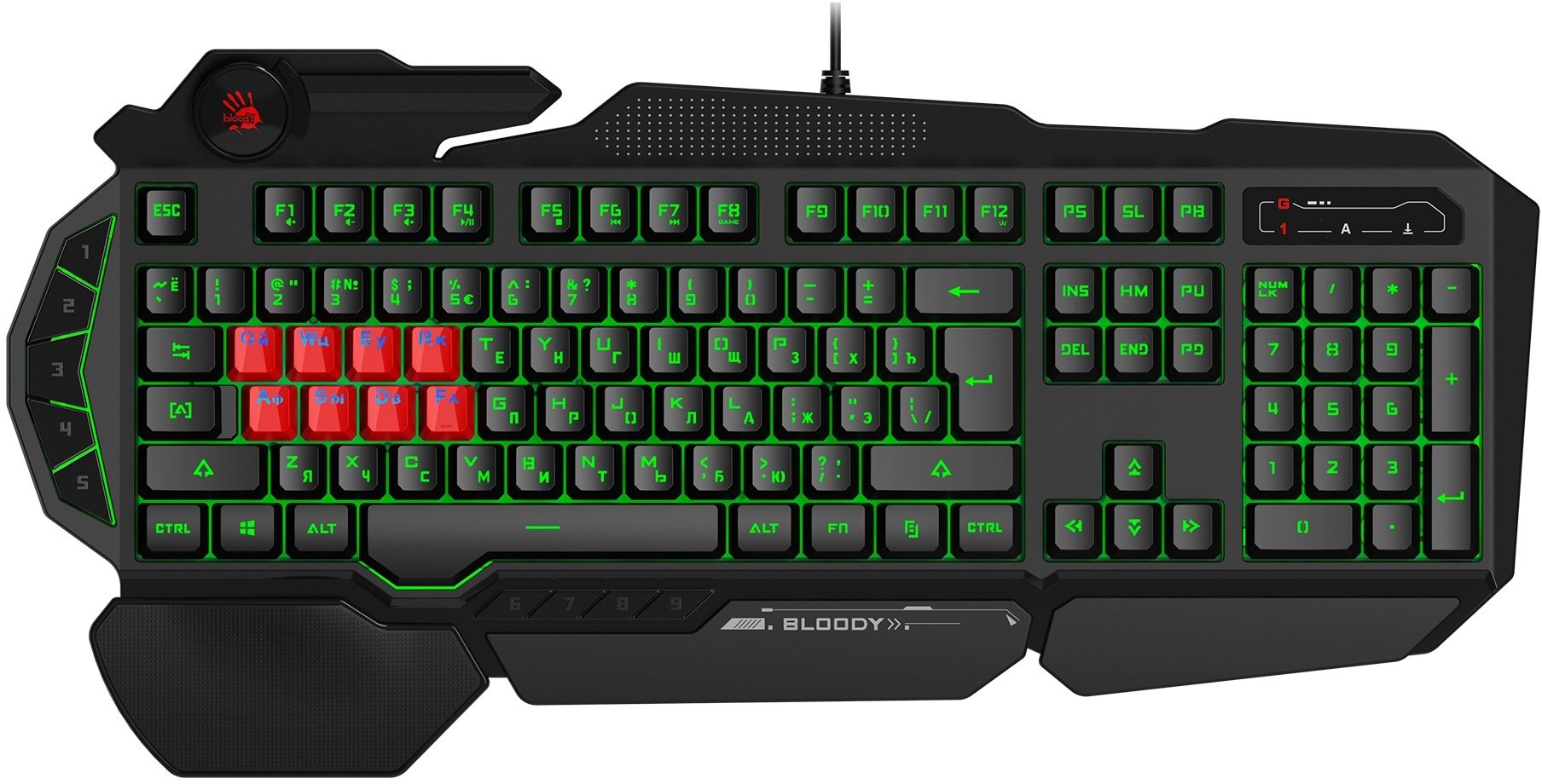 Клавиатура A4Tech Bloody B318 USB черный