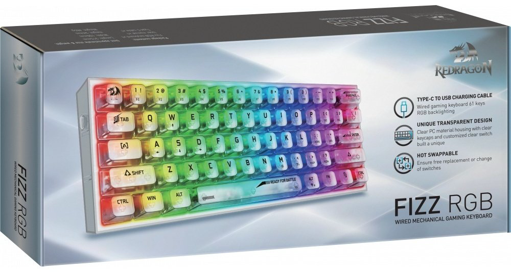 Клавиатура Redragon Fizz 71736 белый купить,NaN