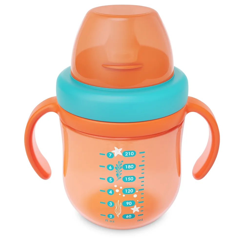 Поильник Baboo Sea life 6м+ 200 мл оранжевый  купить,NaN