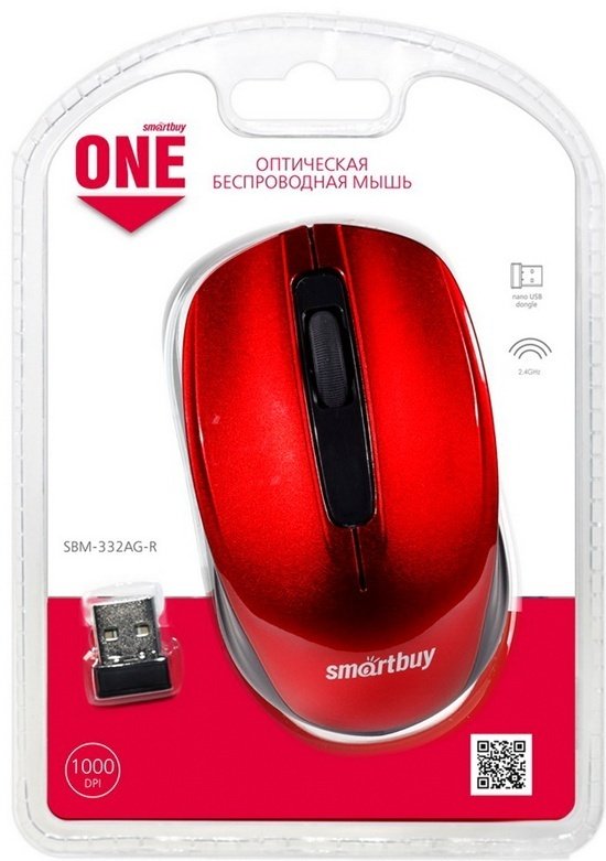 Мышь Smartbuy SBM-332AG-R красный купить,NaN