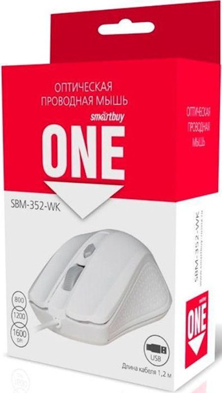 Мышь Smartbuy One SBM-352-WK белый купить,NaN