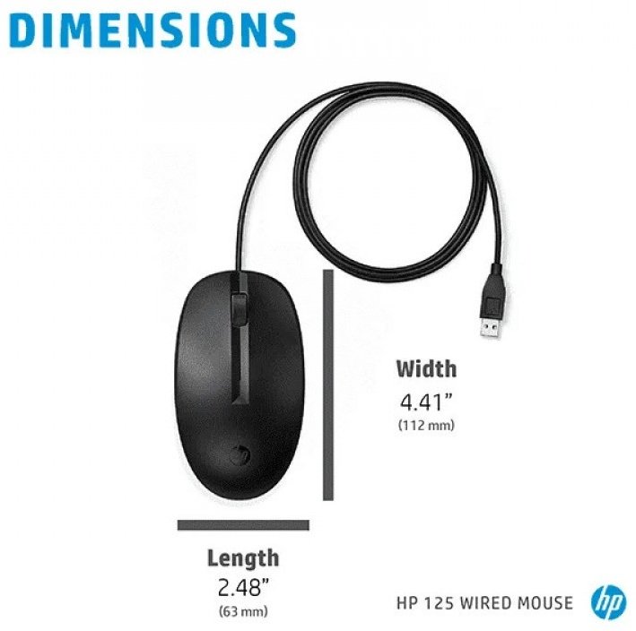 Мышь HP Europe 125 Bulk120 265A9A6 черный