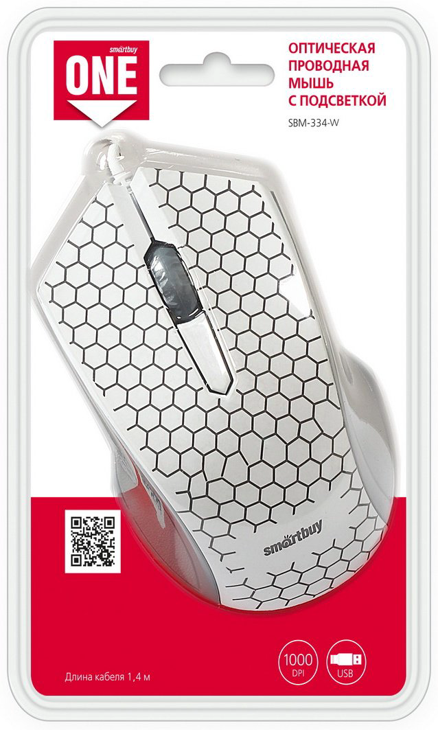 Мышь Smartbuy One SBM-334-W белый купить,NaN