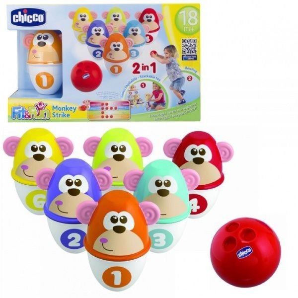 Игрушка Chicco Боулинг Fit&Fun Monkey Strike 2в1 