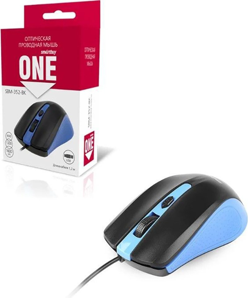 Мышь Smartbuy One SBM-352-BK голубой купить,NaN