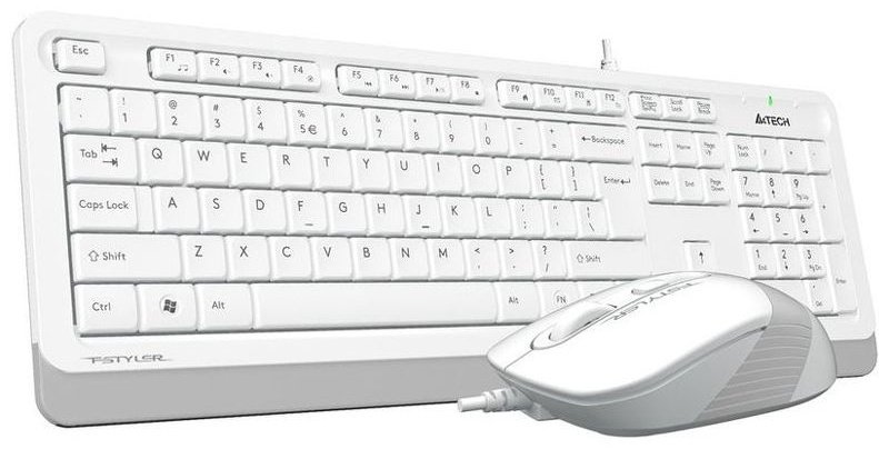 Клавиатура + мышь  A4Tech Fstyler F1010 White