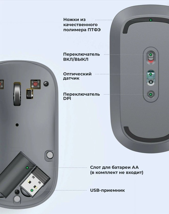 Мышь Ugreen 90373 серый купить,4867