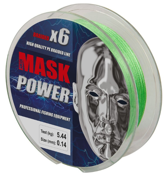 Леска плетёная Akkoi Mask Power X6-150 light-green 0.18 мм 150 м зеленая купить,3800