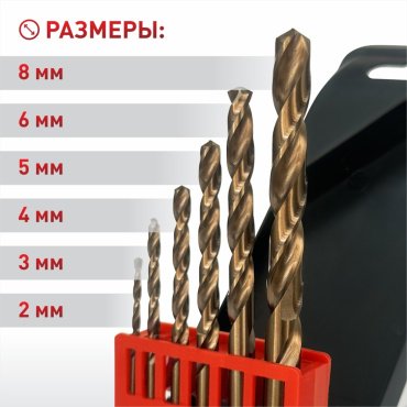 Сверло Эксперт по металлу 1410-S6 8 мм, 6 шт. купить,NaN