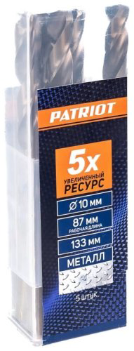 Сверло Patriot по металлу 815010040 10 мм, 5 шт. купить,NaN