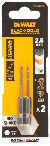 Сверло DeWALT по металлу DT20601-QZ 2.5 мм, 2 шт.