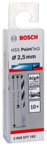 Сверло Bosch по металлу PointTeQ 2.608.577.193 2.5 мм, 10 шт. купить,1240