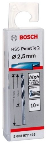 Сверло Bosch по металлу PointTeQ 2.608.577.193 2.5 мм, 10 шт. купить,1240